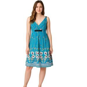 Geri C. 100% cotton vintage dress floral BLUE SIZE XL